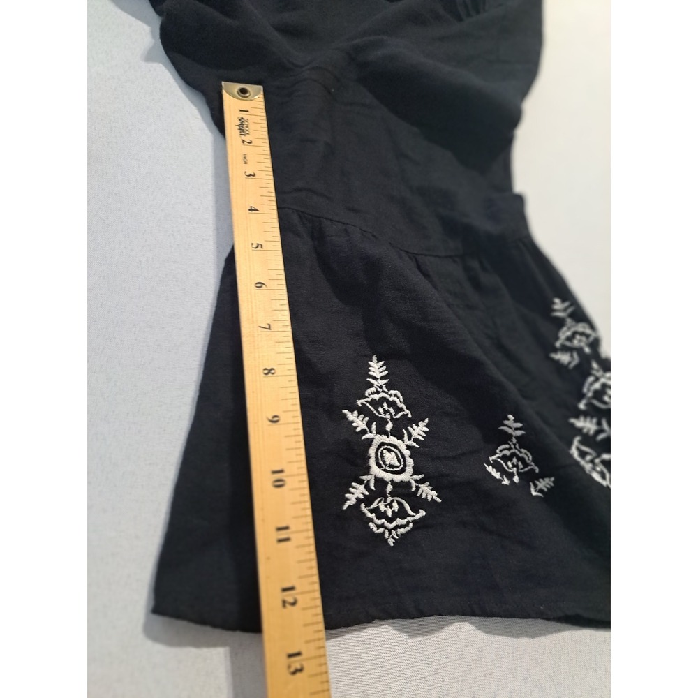 Style & Co Black Embroidered Pintuck Bell Sleeve Blouse Top Plus Size 2X - Picture 5 of 5